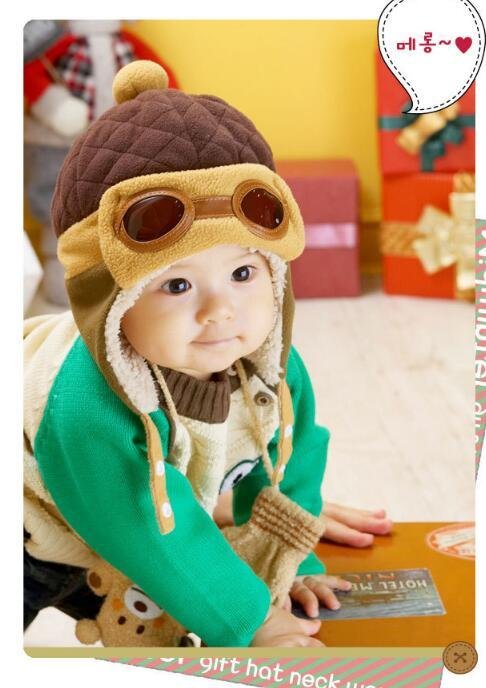 Baby Aviator Winter Cap with Plush Goggles - Image 8