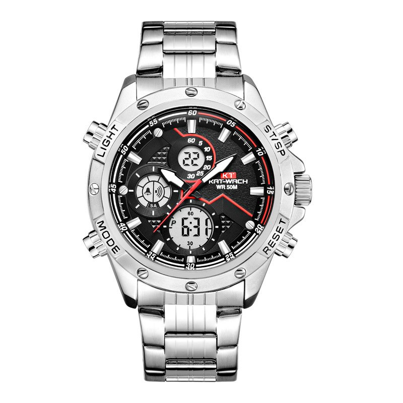 Waterproof LED Smart Watch with Steel Band