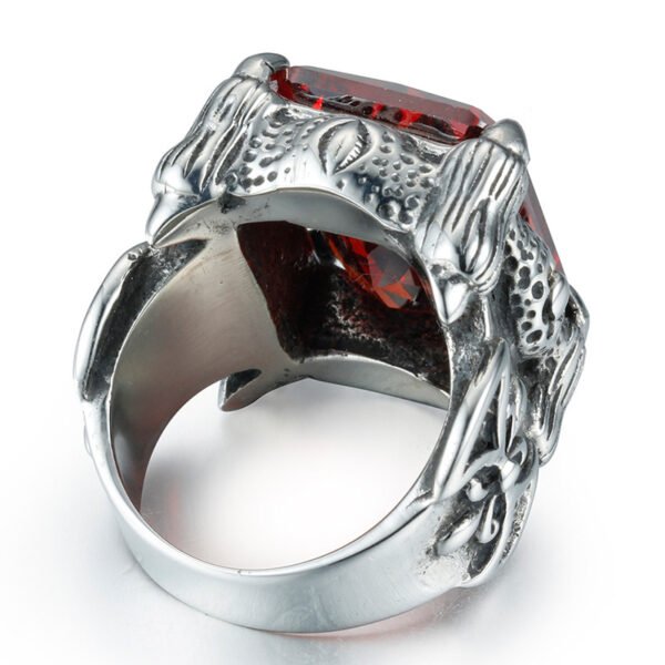 Titanium steel men's zircon ring - Image 2