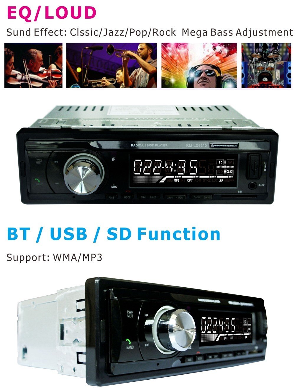 Bluetooth FM MP3 USB SD AUX Car Stereo EQ - Image 4