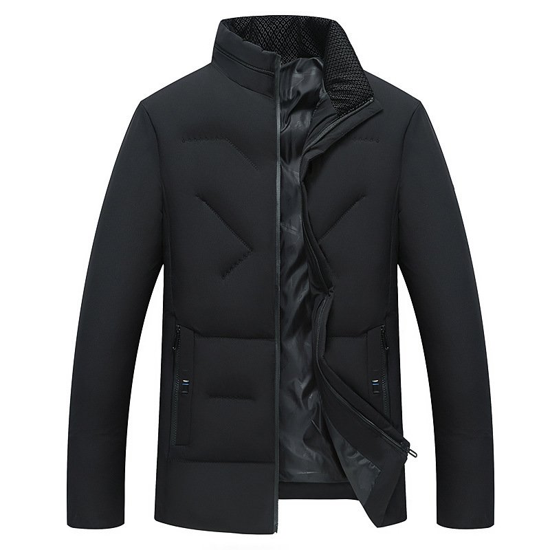 Zippered Collar Silky Cotton-padded Jacket - Image 2