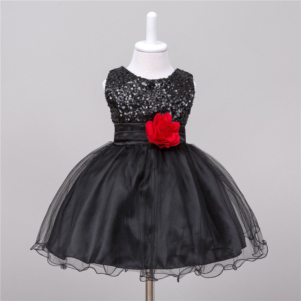 Girl Sequin Flower Wedding Princess Dress - Image 5