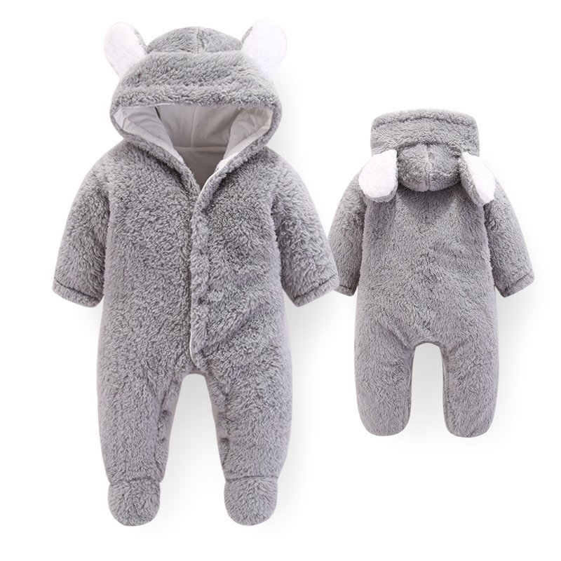 Hooded Plush Baby Jumpsuit Romper Outfit - Image 6