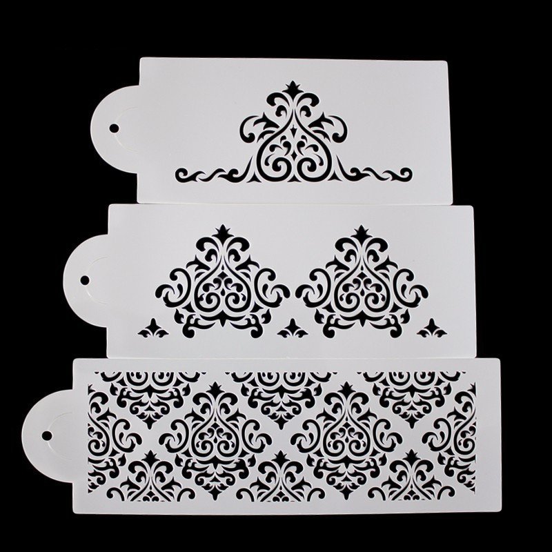 Cake Stencil Set – 3-Piece Filigree Design - Image 2