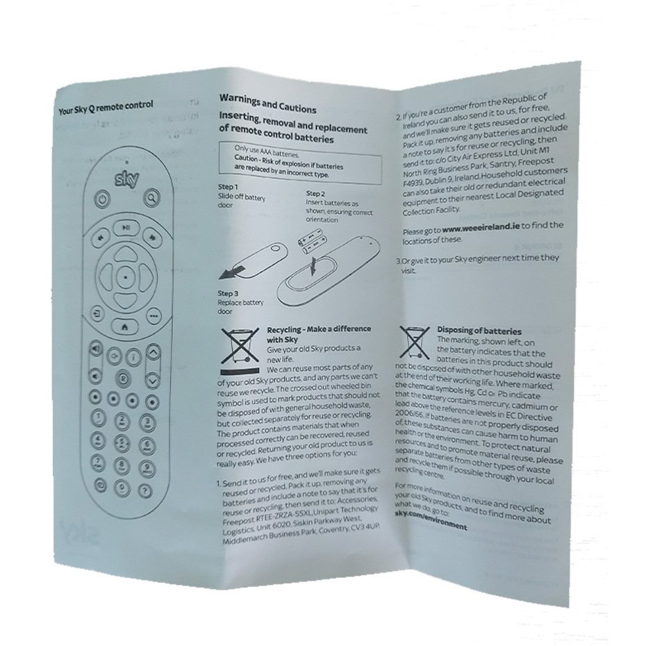 Sky Q TV Box Universal Remote Controller - Image 2