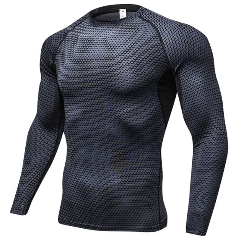 Men's Tight 3D Long Sleeve Training T-shirt