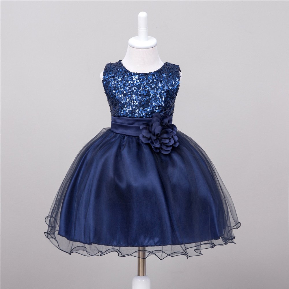 Girl Sequin Flower Wedding Princess Dress - Image 8