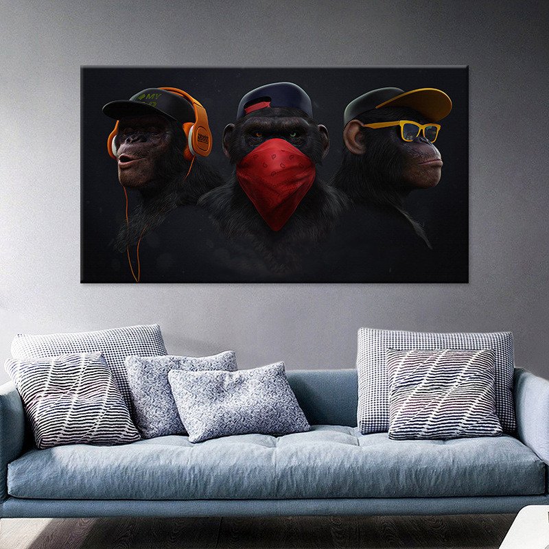Funky Chimp Art for Home Wall Decor Harmony - Image 3