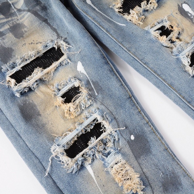 EU&USA Style Vintage Rhinestone Patch Jeans - Image 3