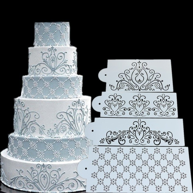 Cake Stencil Set – 3-Piece Filigree Design - Image 5