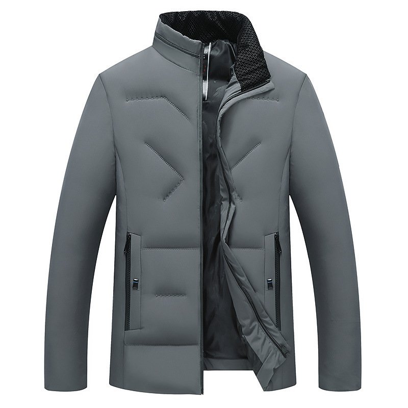 Zippered Collar Silky Cotton-padded Jacket