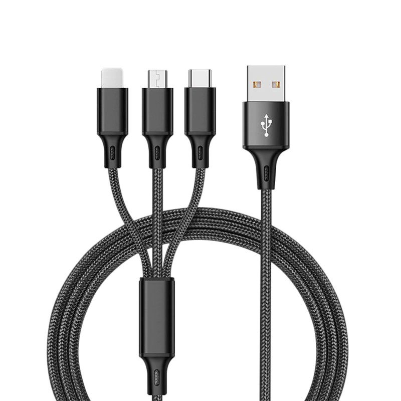 3 in 1 USB Cable for iPhone and Android Use