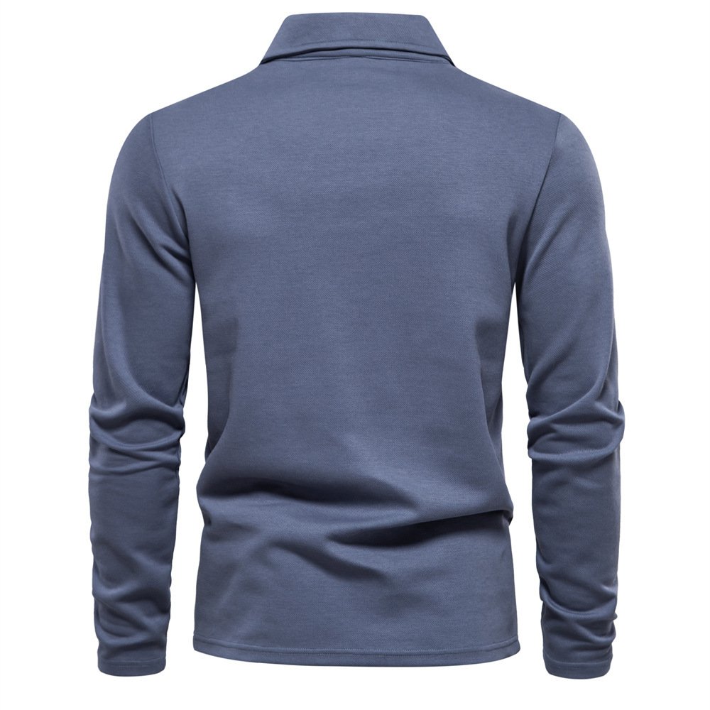 Men's Casual Top Lapel Long Sleeve T-shirt - Image 5