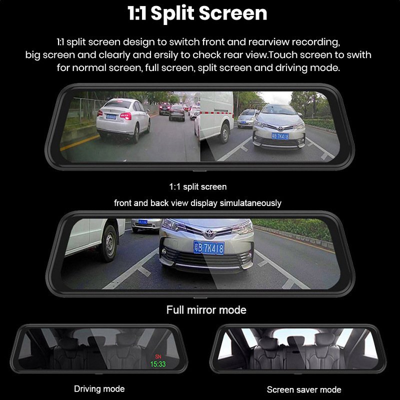 Front & Rear Dual Recording Mirror Dash Cam - Image 9