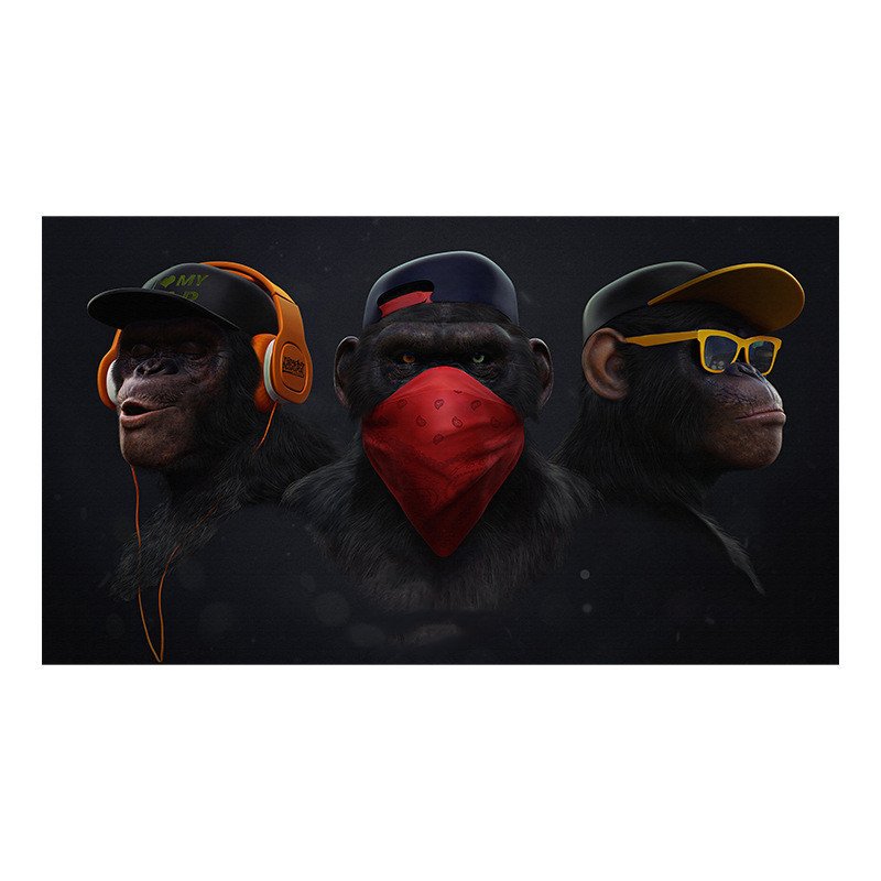 Funky Chimp Art for Home Wall Decor Harmony