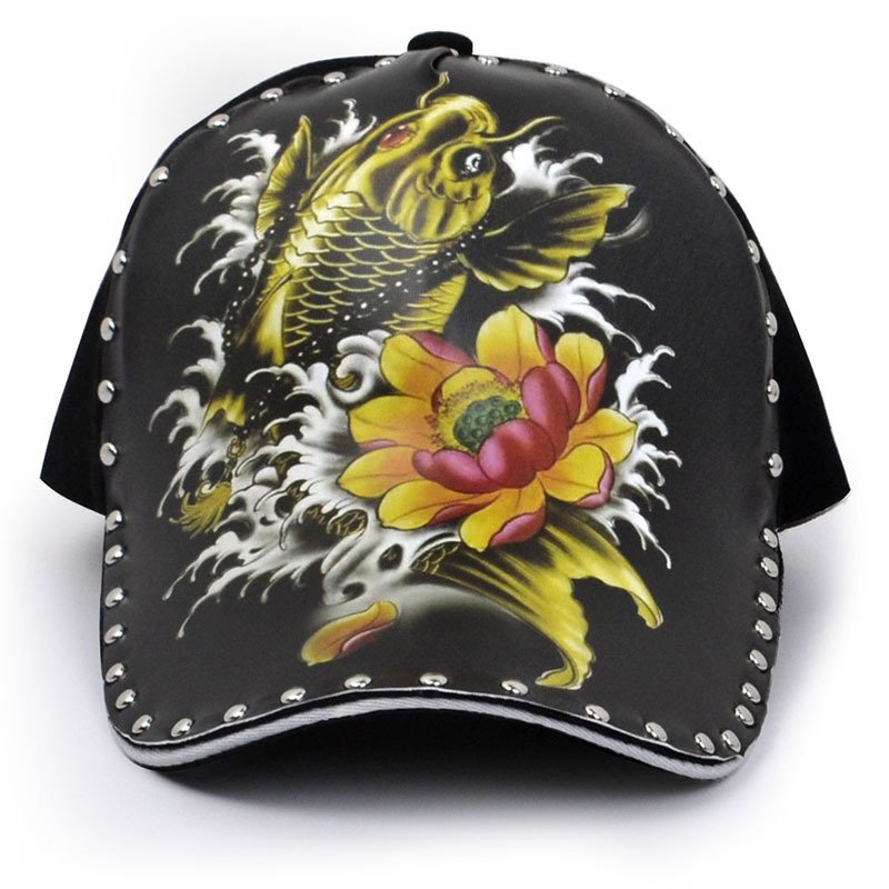 Baseball Cap Skull Rose Printed Adjustable - Image 7