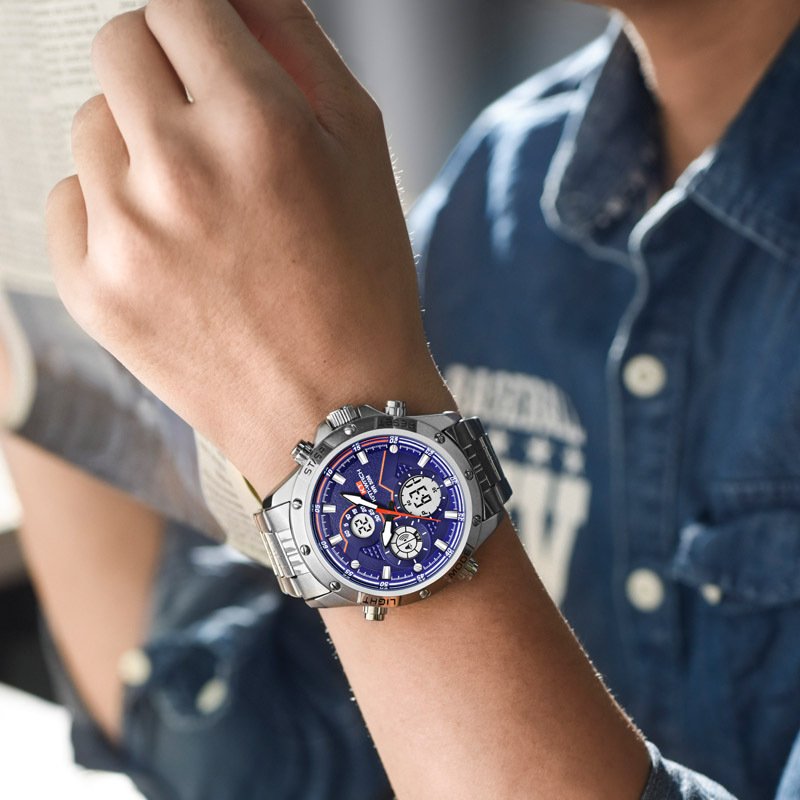 Waterproof LED Smart Watch with Steel Band - Image 3