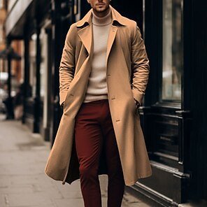 Long Trench Large Double Breasted Belt Coat - Image 6