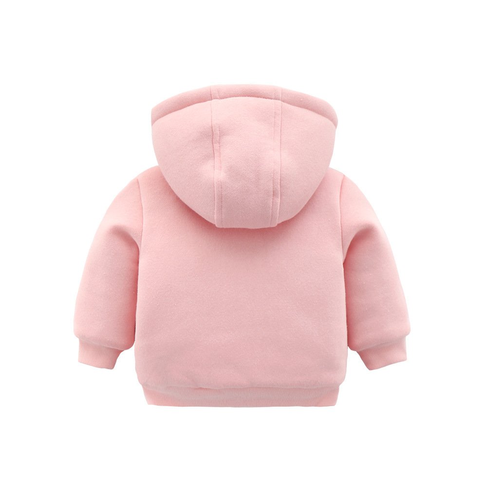 Pink Cotton Hooded Jacket for Baby Girl - Image 4