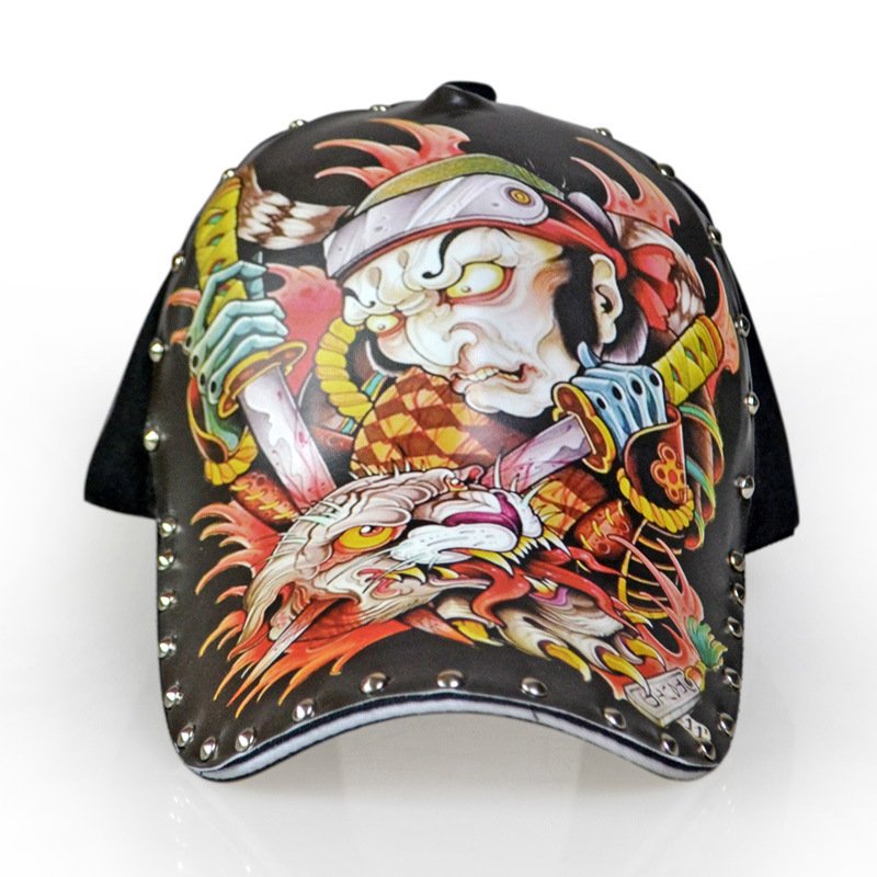 Baseball Cap Skull Rose Printed Adjustable - Image 4