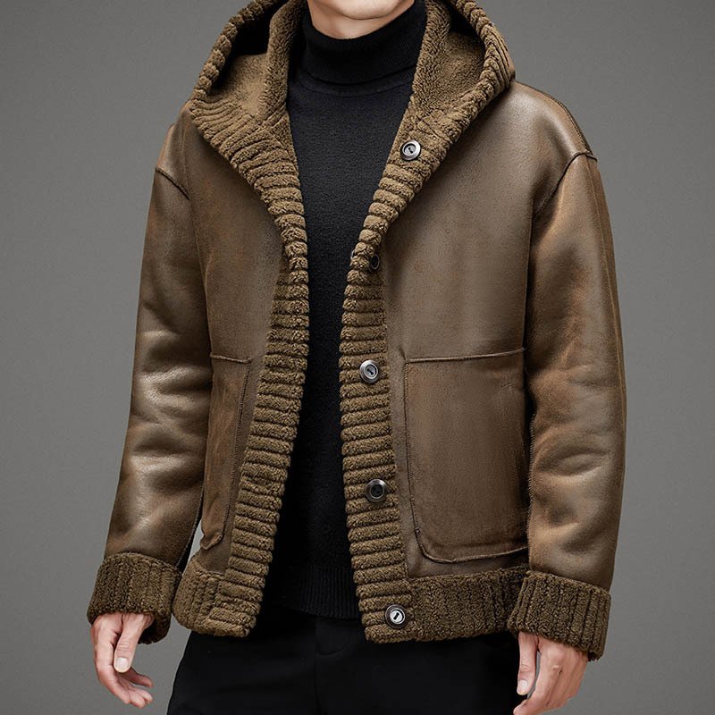 Fur-integrated Double-sided Hooded Jacket - Image 10