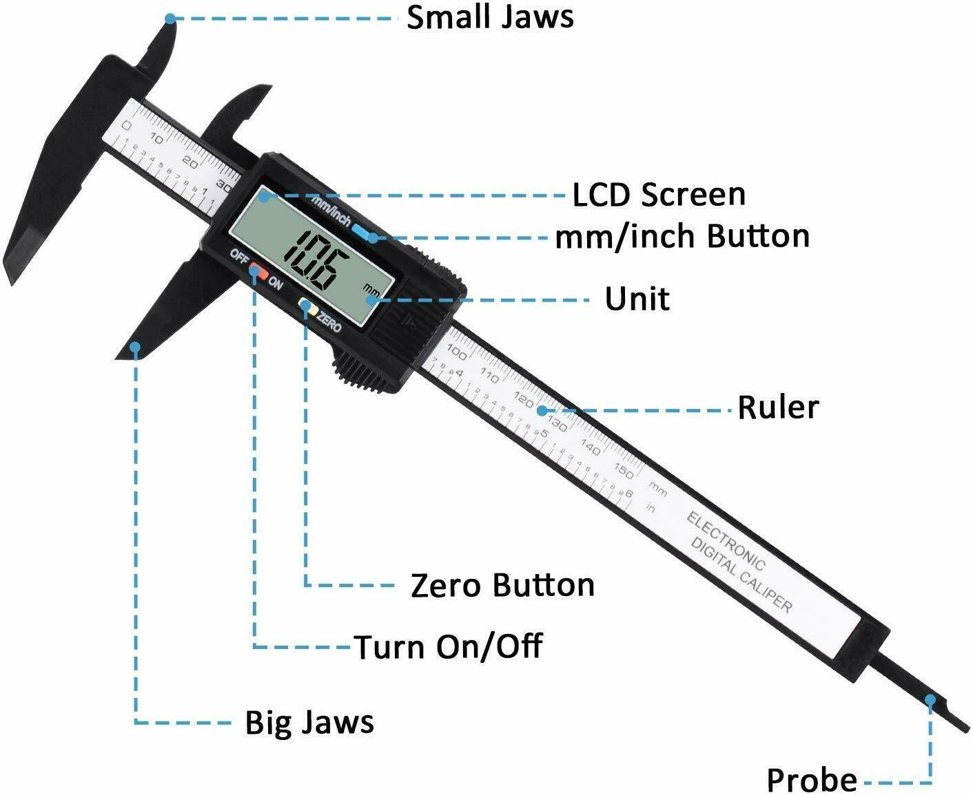 Digital Caliper Carbon Fiber Vernier Tool - Image 3