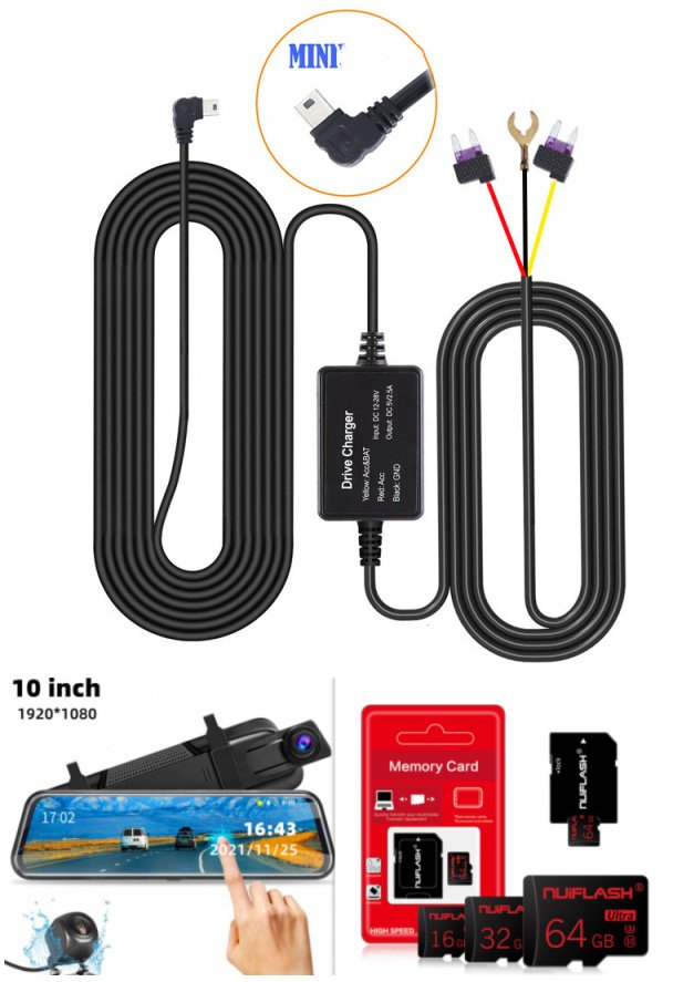 Front & Rear Dual Recording Mirror Dash Cam - Image 2