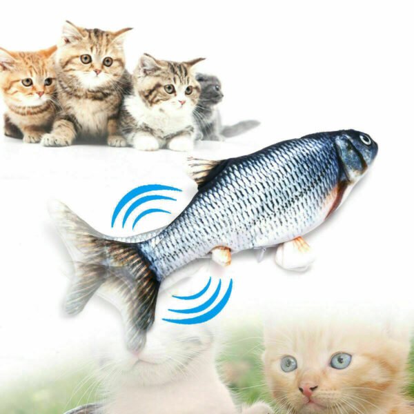 Electric Fish Cat Toy Realistic Interactive Kicker Jumping Dancing Kitten Toys - Image 8