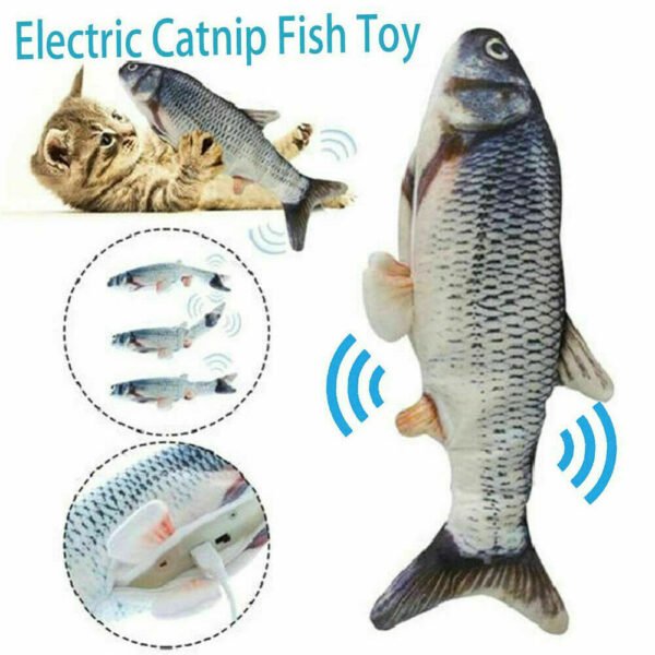 Electric Fish Cat Toy Realistic Interactive Kicker Jumping Dancing Kitten Toys - Image 6