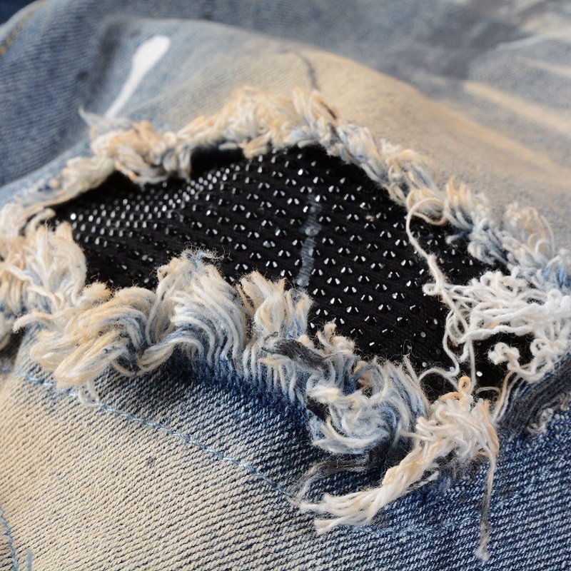 EU&USA Style Vintage Rhinestone Patch Jeans - Image 5