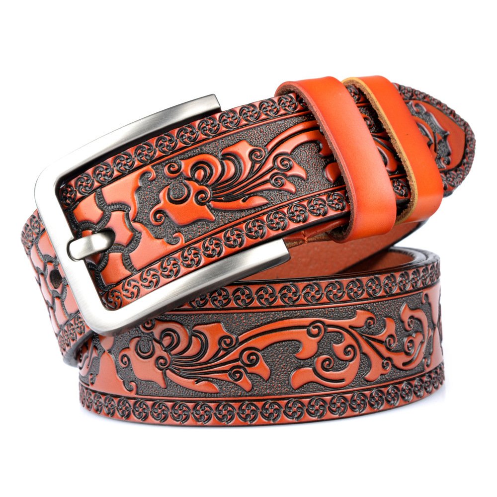 Men's Carved Craft Fashioned Leather Belt - Image 10
