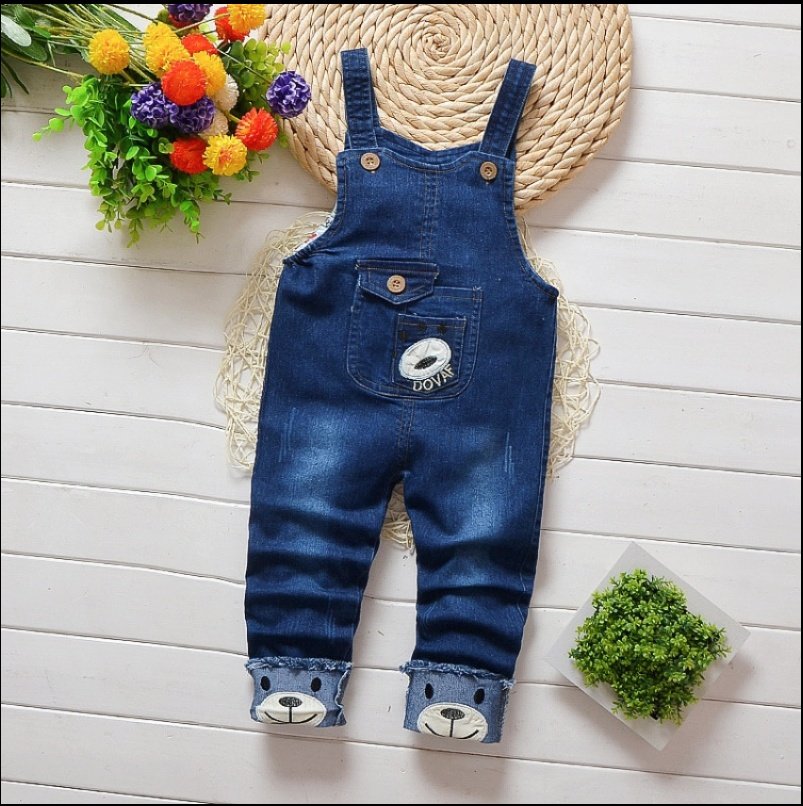 Baby Boy Denim Overalls Kids Jeans Pants - Image 5