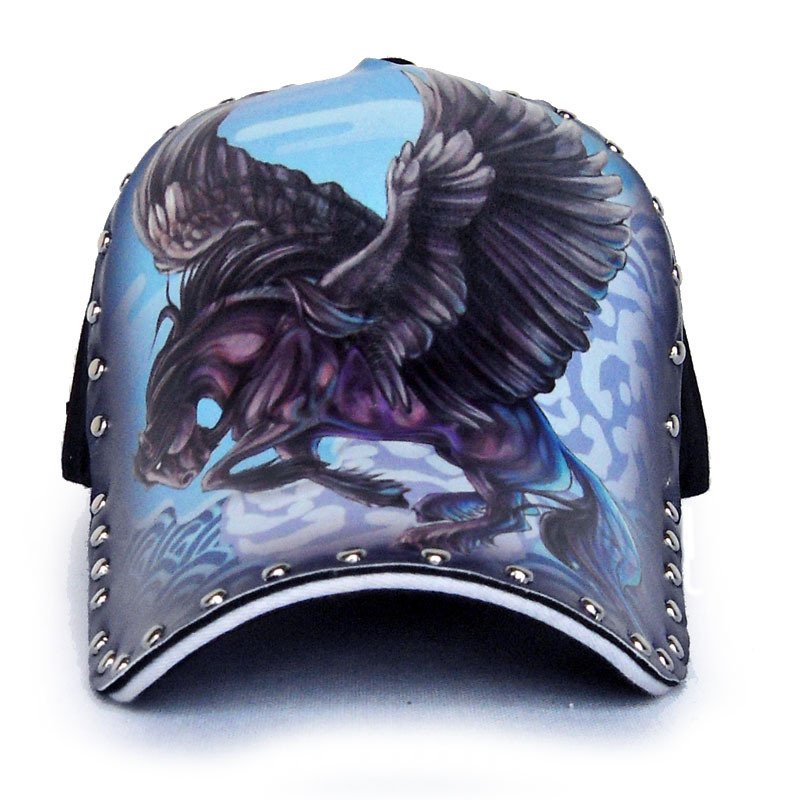 Baseball Cap Skull Rose Printed Adjustable - Image 2