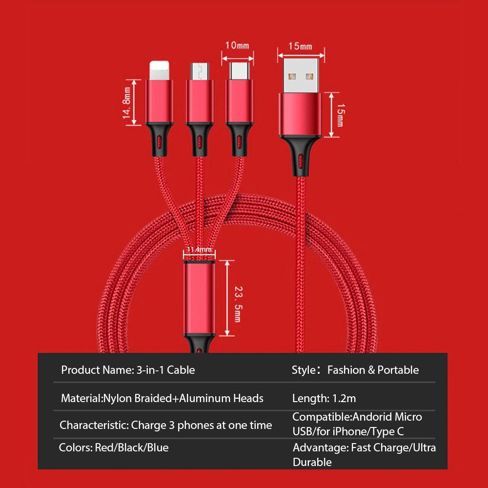 3 in 1 USB Cable for iPhone and Android Use - Image 8