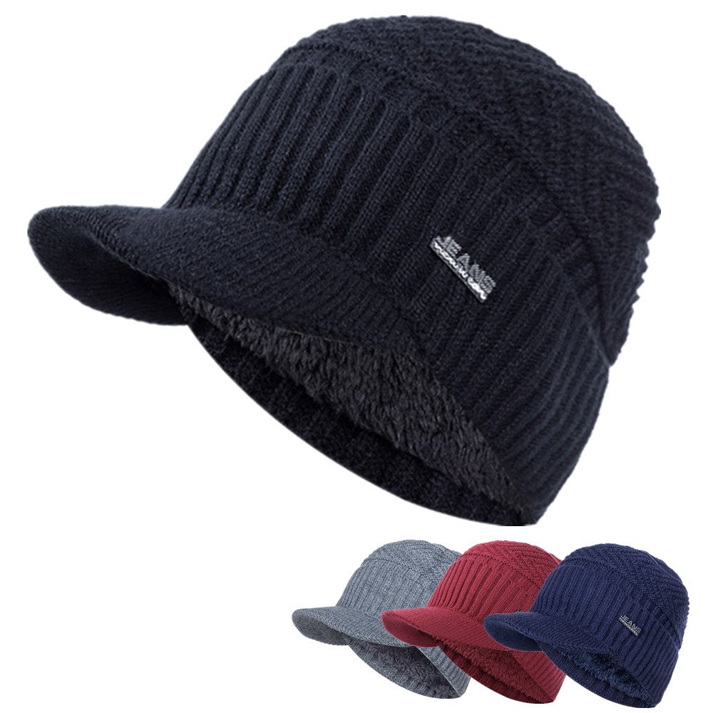 Unisex Warm Winter Hat Fur Line Soft Beanie