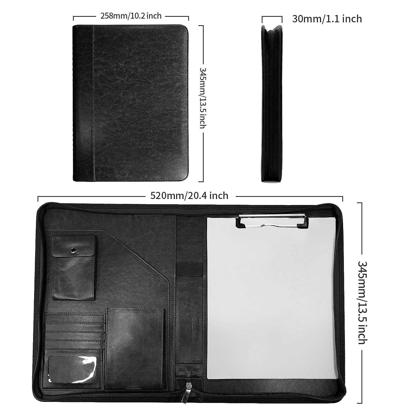 Zipper Leather Buggy Bag Organizer Planner - Image 6