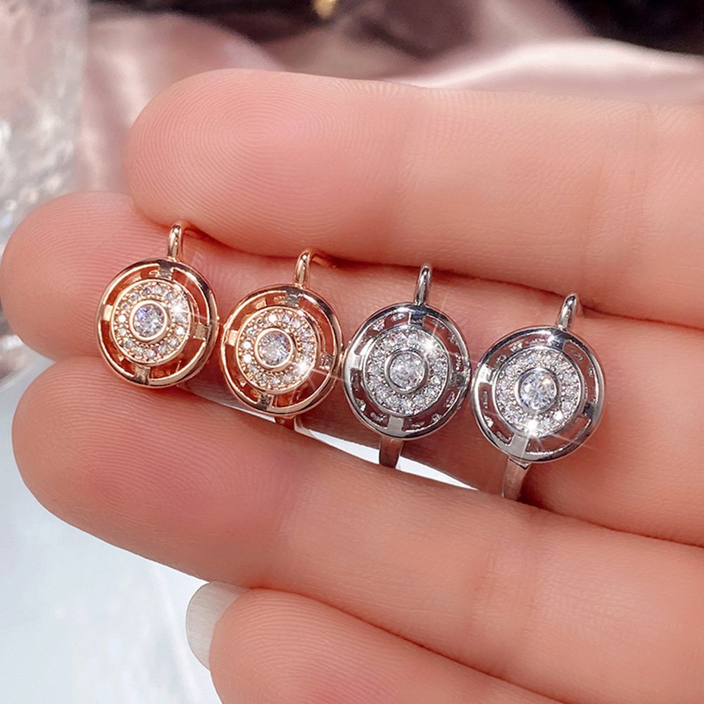 Women's Fashion Round Rhinestones Earrings - Image 2