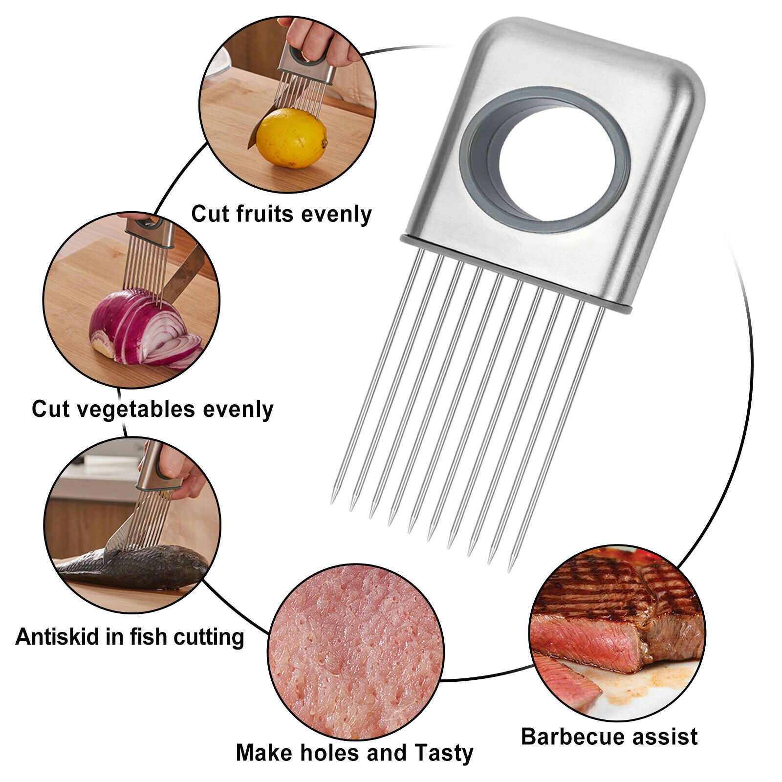Steel Onion Holder Slicer Tool - Tenderizer - Image 2