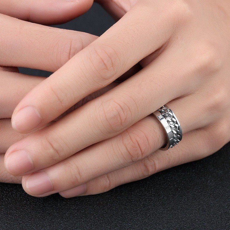 Roman Numeral Design Fashionable Chain Ring - Image 2