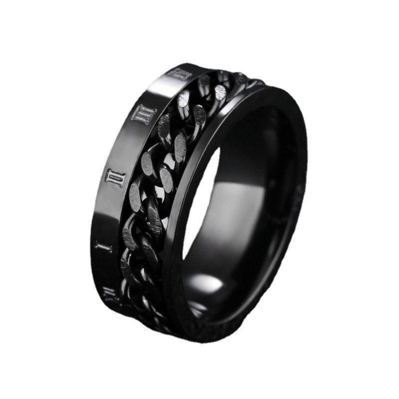 Roman Numeral Design Fashionable Chain Ring - Image 3