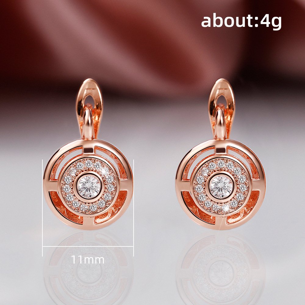 Women's Fashion Round Rhinestones Earrings - Image 4
