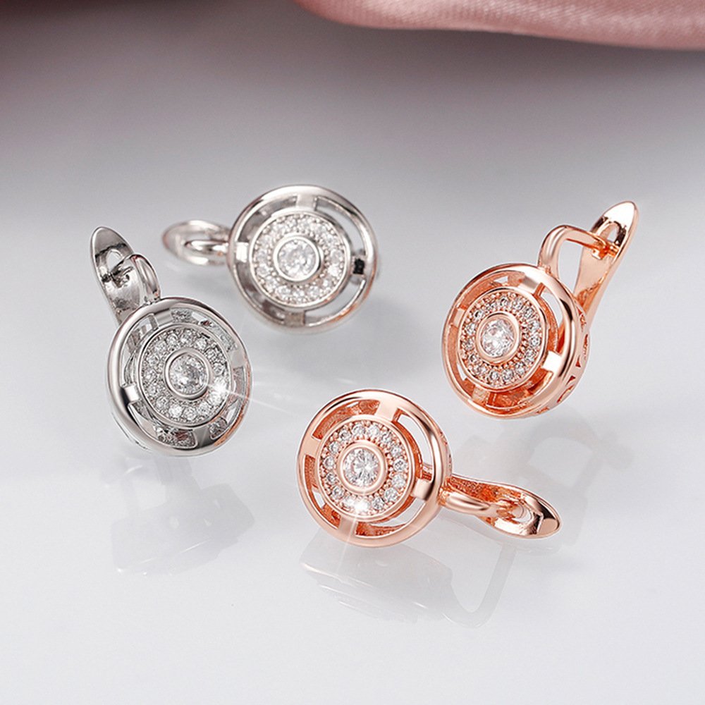 Women's Fashion Round Rhinestones Earrings - Image 3