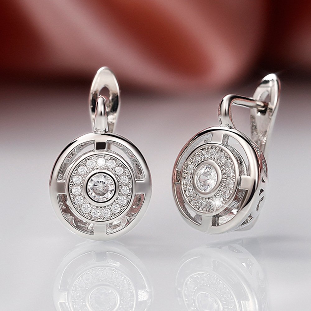 Women's Fashion Round Rhinestones Earrings - Image 5